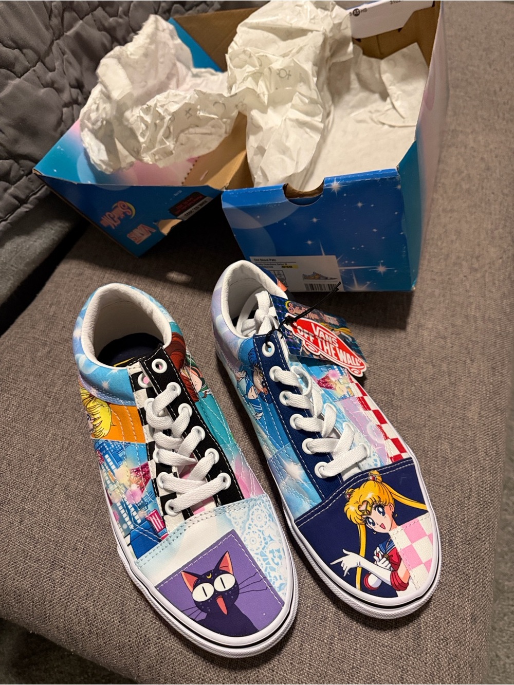 Women’s Sailor Moon Graphic Low-Top Sneakers - Blue, Pink, Purple, White